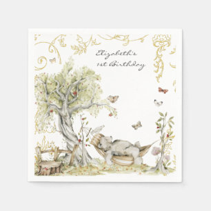 Serviette En Papier Livre d'histoires   Fête d'anniversaire en forêt b
