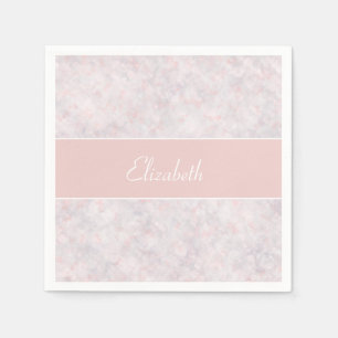 Serviette En Papier Livre rose moderne Nom personnalisé Papier Napkin