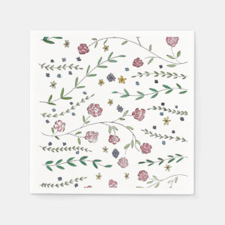 Serviette En Papier Livres & Blossoms Cocktail Napkins