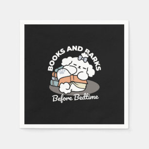 Serviette En Papier Livres et écorces - Conception de lecture de chien