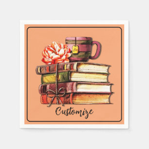 Serviette En Papier Livres Et Tea Peach