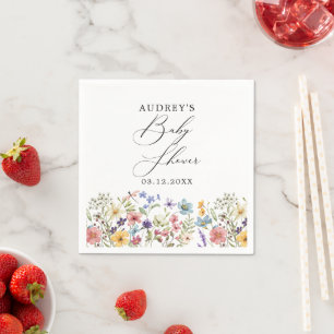 Serviette En Papier Livres Floraux Fleur sauvage Colorés Modernes Pour