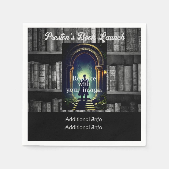 Serviette En Papier Livres Rustiques Noir Et Blanc Arrière - plan (Devant)