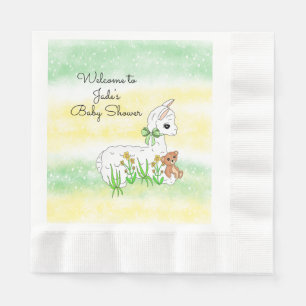 Serviette En Papier Llama and Teddy Bear Themed Baby Shower