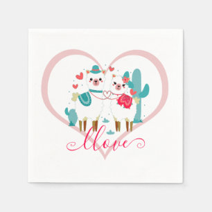 Serviette En Papier Llama d'amour 