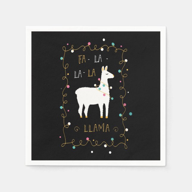 Serviette En Papier Llama Gift | Llama Sing Funny (Devant)