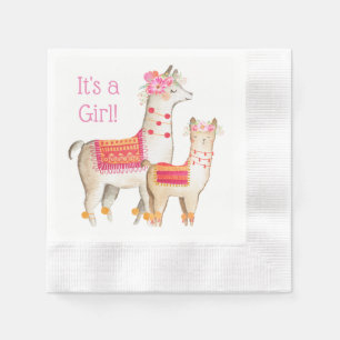 Serviette En Papier Llama Mama Baby Girl Douche serviettes