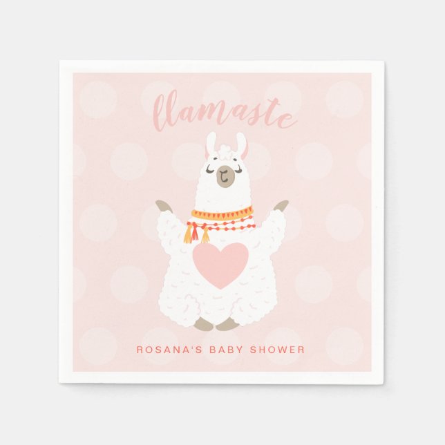 Serviette En Papier Llamaste Llama Yoga Baby shower Papier (Devant)