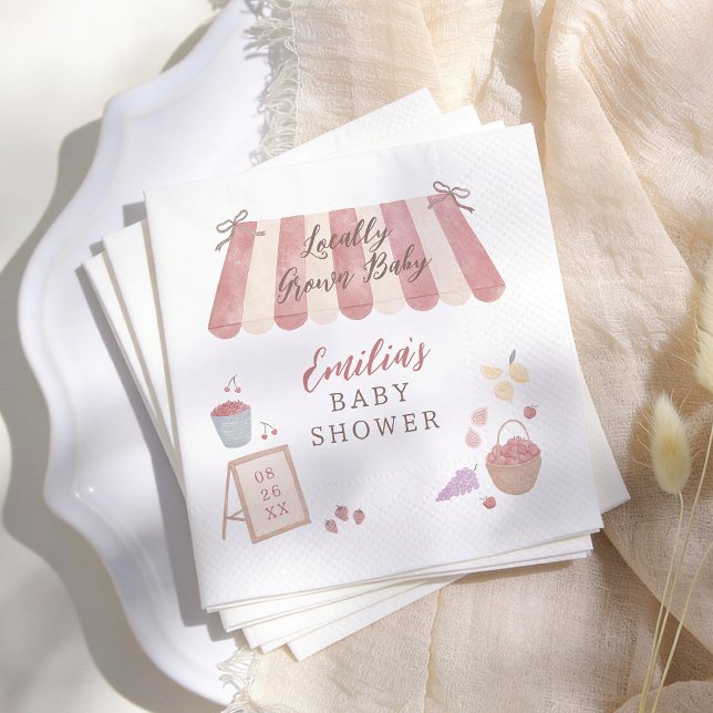 Serviette En Papier Locally Grown Farmer's Market Baby Shower (Créateur téléchargé)