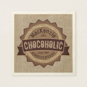 Serviette En Papier Logo Brown de l'insigne Lover Chocolate Chocoholic