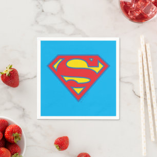 Serviette En Papier Logo classique Supergirl avec fond bleu