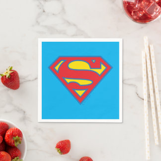Serviette En Papier Logo classique Supergirl avec fond bleu