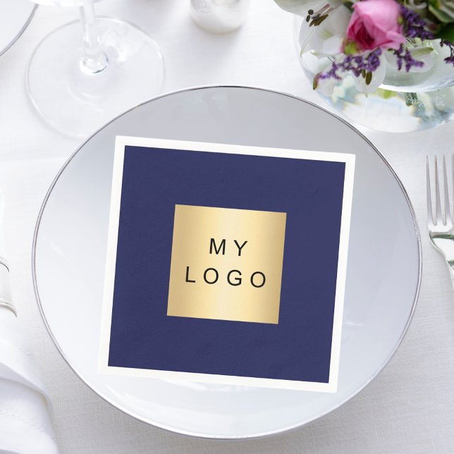 Serviette En Papier logo commercial bleu marine (Créateur téléchargé)