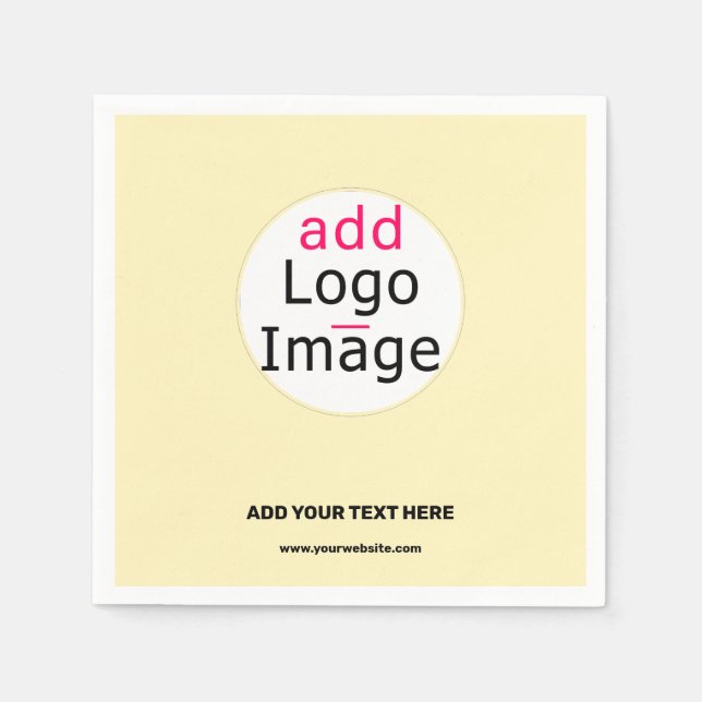 Serviette En Papier Logo commercial tendance personnalisé Vanille Jaun (Devant)
