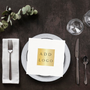 Serviette En Papier Logo d'affaires de bar café blanc