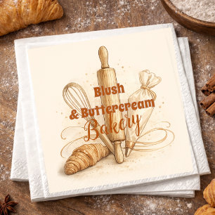 Serviette En Papier Logo de boulangerie Enseigne de pâtisserie Marque