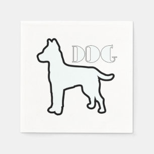Serviette En Papier Logo de chien blanc
