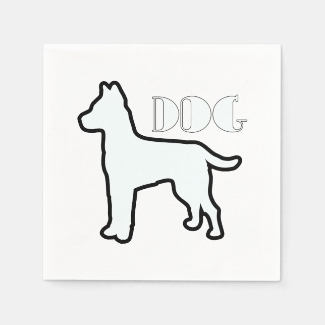 Serviette En Papier Logo de chien blanc (Devant)