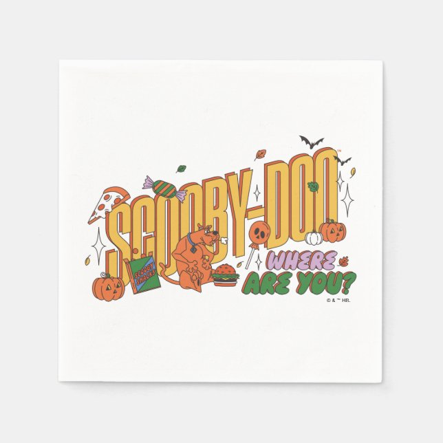 Serviette En Papier Logo de friandise d'Halloween de Scooby-Doo (Devant)