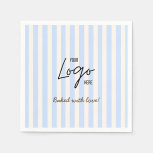 Serviette En Papier Logo de la boulangerie-café Cute Stripes Baked Wit