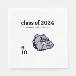 Serviette En Papier Logo de la mascotte de l'école Fête de fin d'étude