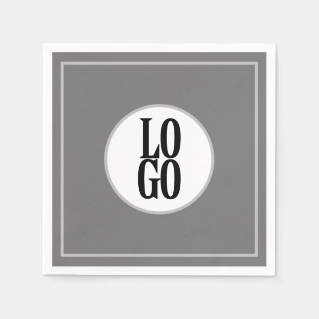 Serviette En Papier Logo de l'entreprise ou de l'entreprise avec cadre (Devant)