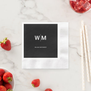Serviette En Papier Logo de marque noire   Entreprise