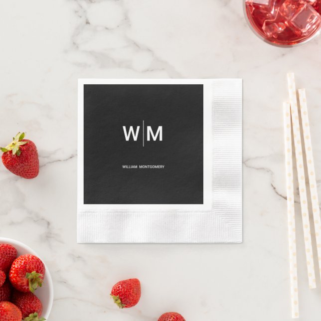 Serviette En Papier Logo de marque noire | Entreprise (En situation)