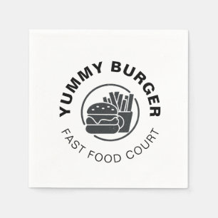 Serviette En Papier Logo de restaurant de fast-food de burger personna