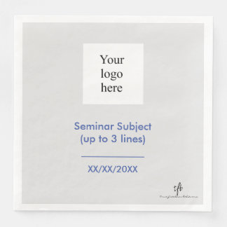 Serviette En Papier Logo de séminaire en personne bleu moyen et gris c