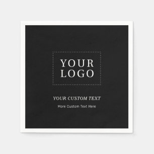 Serviette En Papier Logo de société personnalisé de marque noire promo