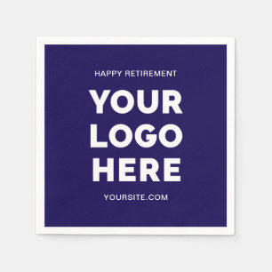 Serviette En Papier Logo d'entreprise bleu foncé et blanc Bonne retrai