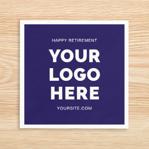 Serviette En Papier Logo d'entreprise bleu foncé et blanc Bonne retrai