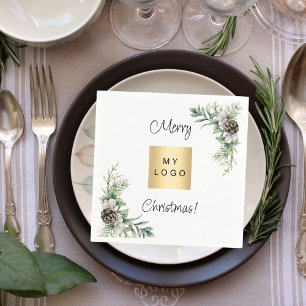 Serviette En Papier logo d'entreprise couleur pin de Noël