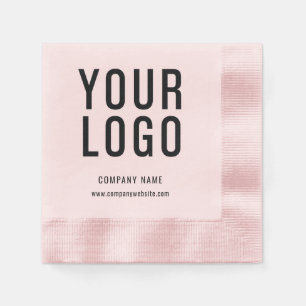 Serviette En Papier Logo d'entreprise Événement promotionnel rose