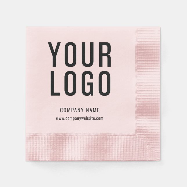 Serviette En Papier Logo d'entreprise Événement promotionnel rose (Devant)