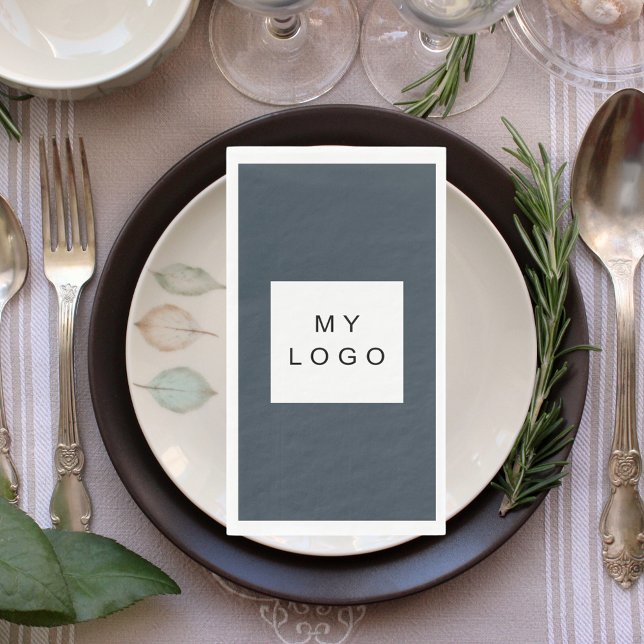 Serviette En Papier Logo d'entreprise gris charbon (Créateur téléchargé)