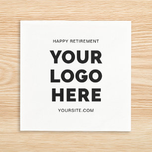 Serviette En Papier Logo d'entreprise moderne noir Bonne retraite