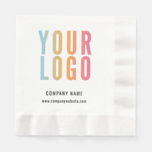Serviette En Papier Logo d'entreprise Moderne Promotionnel Blanc