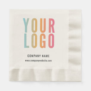 Serviette En Papier Logo d'entreprise Moderne Promotionnel Ecru