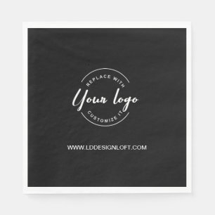 Serviette En Papier Logo d'entreprise personnalisable noir site Web