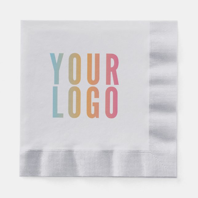 Serviette En Papier Logo d'entreprise promotionnel argent (Devant)