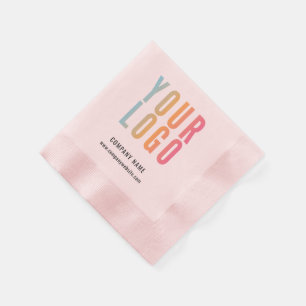 Serviette En Papier Logo d'entreprise promotionnel rose