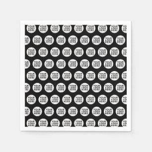 Serviette En Papier Logo d'entreprise répétitif noir