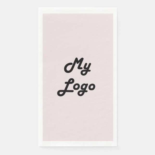 Serviette En Papier Logo d'entreprise rose blush (Devant)