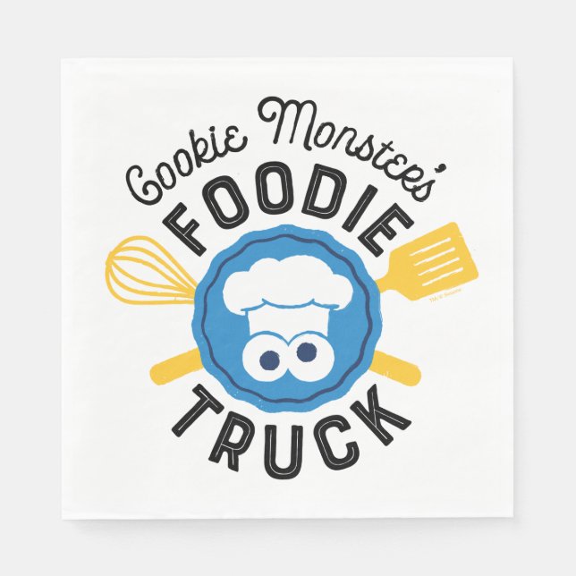 Serviette En Papier Logo du camion fourré de Cookie Monster (Devant)