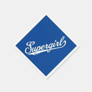 Serviette En Papier Logo du nom étoilé Supergirl Baseball