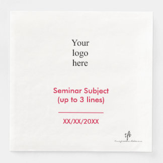 Serviette En Papier Logo du séminaire en personne cerise et blanc