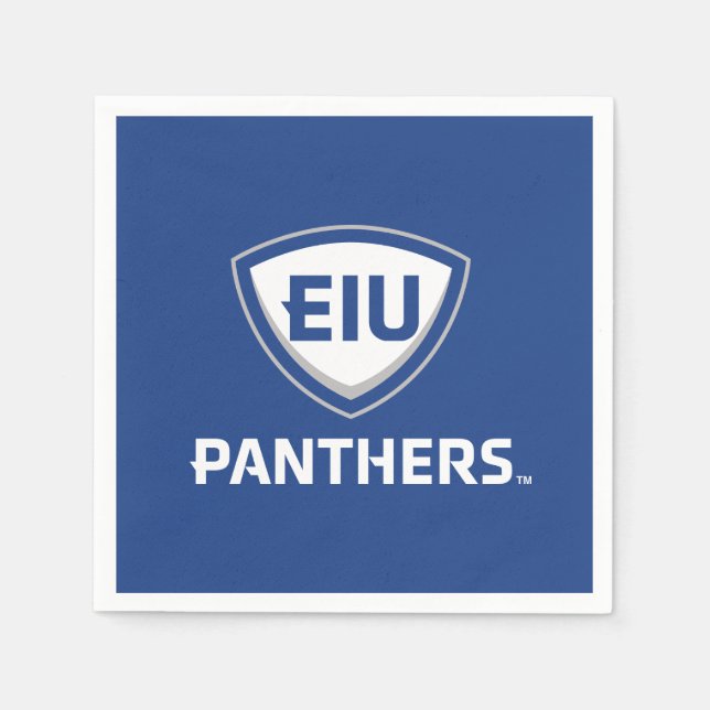 Serviette En Papier Logo Eastern Illinois Panthers Shield & Wordmark (Devant)