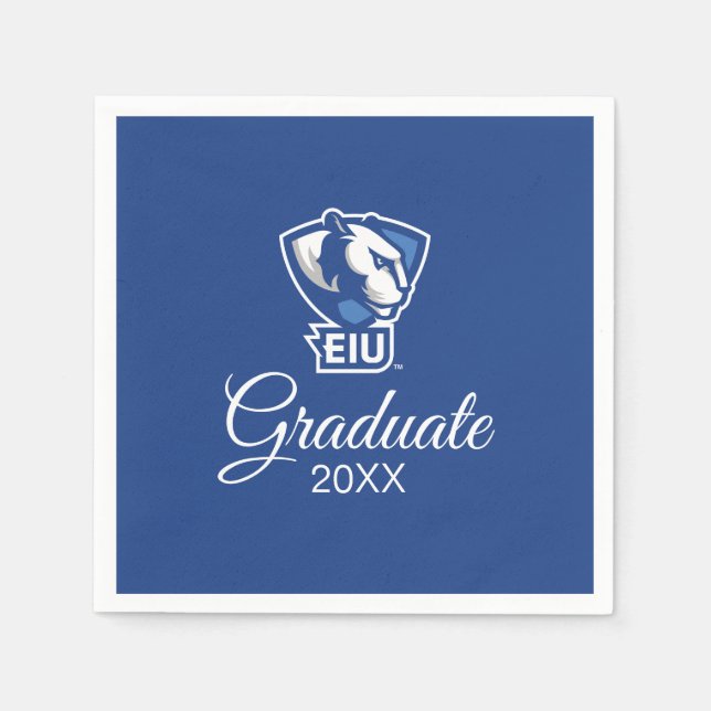 Serviette En Papier Logo Eastern Illinois University Panthers (Devant)